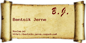 Bentsik Jerne névjegykártya